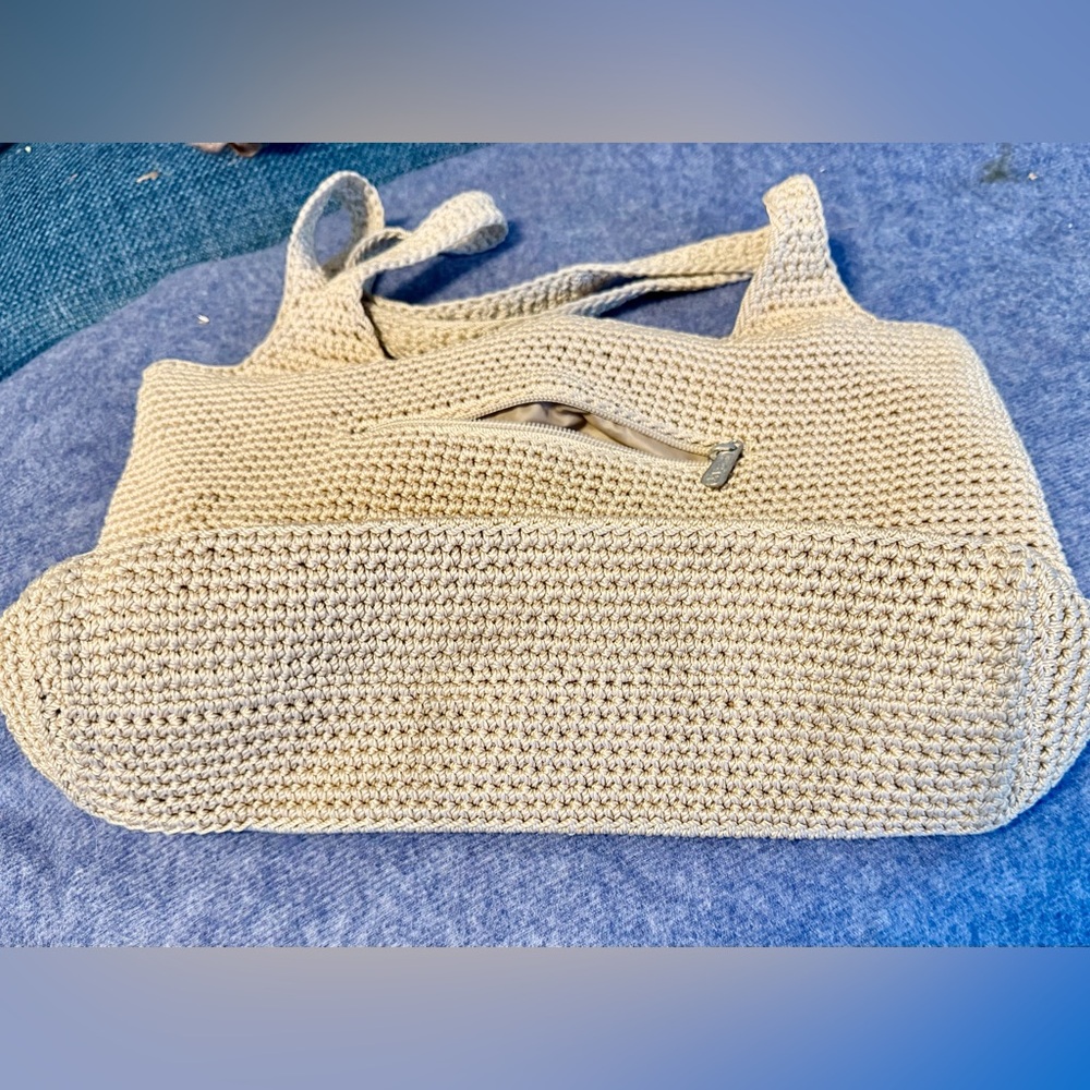 EUC! The Sak Tan Vintage Boho Crochet Shoulder Bag - Picture 6 of 7